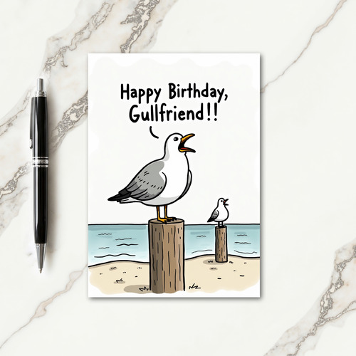 Funny Gull Birthday Card