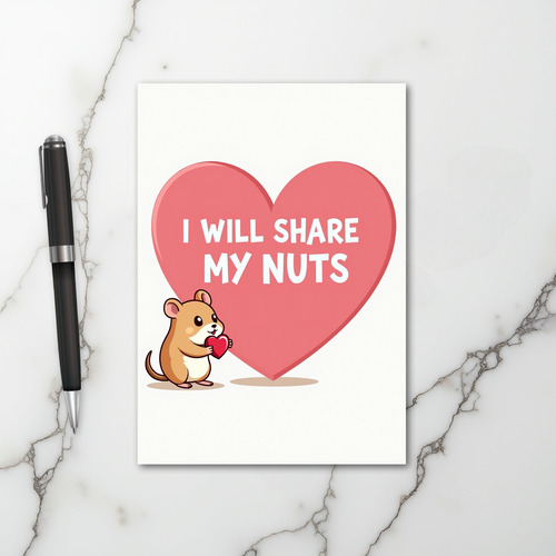 Funny Hamster Nuts Sharing Card