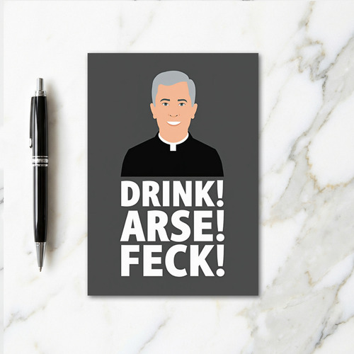 Funny Irish Priest Man Card