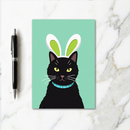 Funny Kitty Rabbit Ears Card