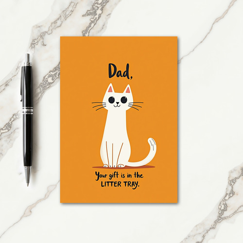 Funny Litter Tray Dad Card