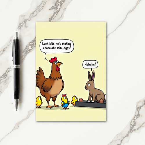 Funny Mini Eggs Scene Card