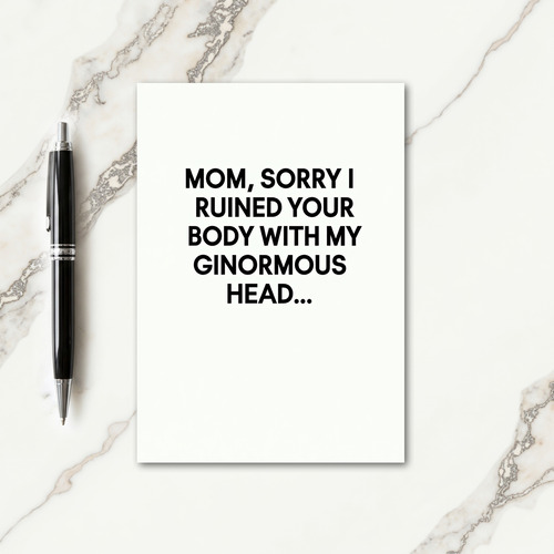 Funny Mom Body Apology Card