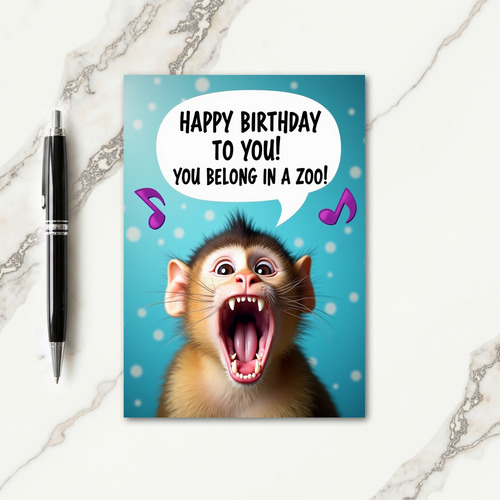Funny Monkey Birthday Card