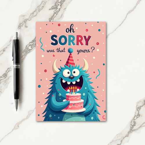Funny Monster Birthday Card