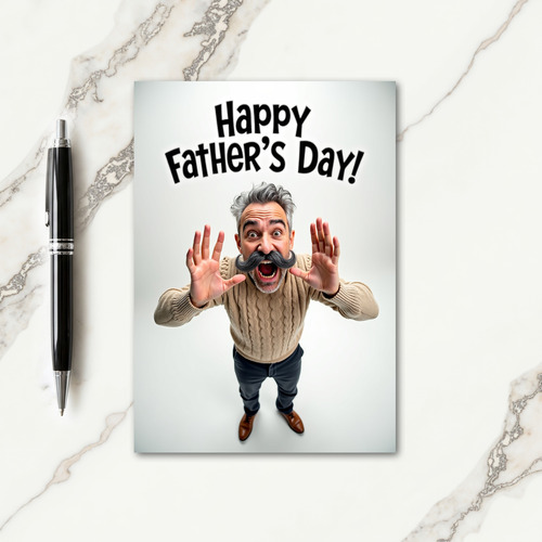 Funny Mustache Fathers Day Card