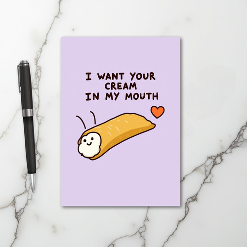 Funny Naughty Cannoli Cream Card