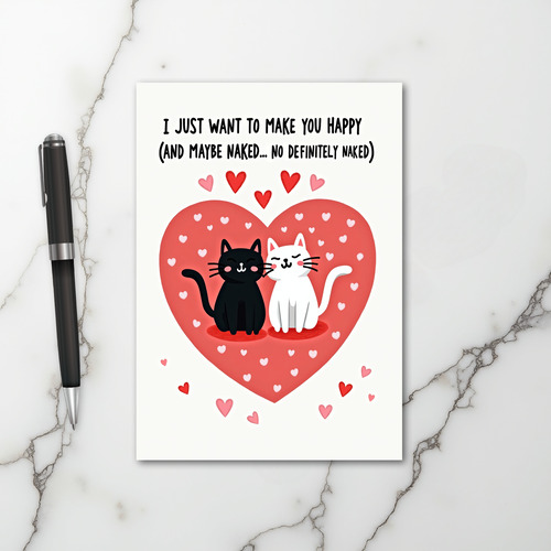 Funny Naughty Cats Love Card