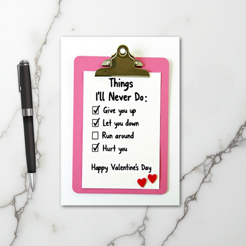 Funny Never Give Up Valentines Day Card