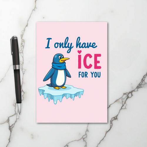 Funny Penguin Ice For You Card