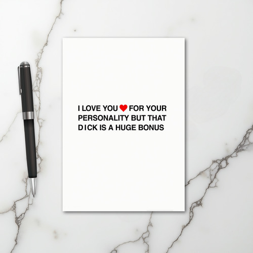 Funny Personality Bonus Dick Card
