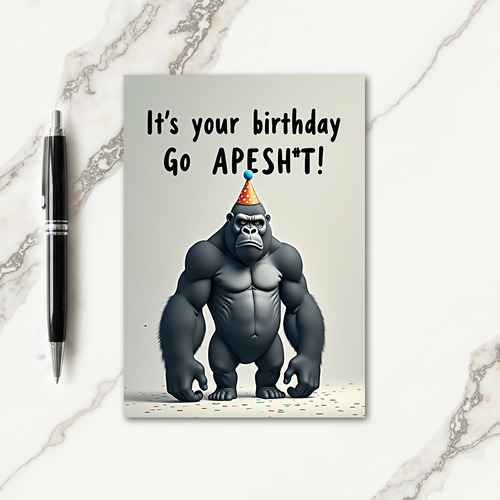 Funny Primate Party Card