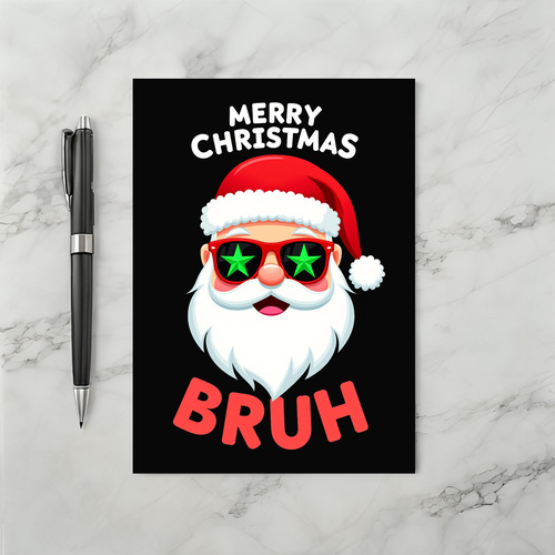 Funny Santa Claus Bruh Christmas Card Meme