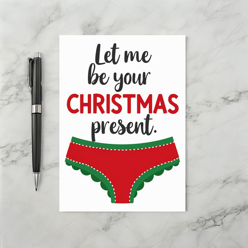 Funny Sexy Christmas Present Panties Christmas Card