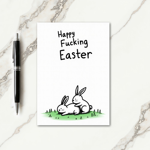 Funny Spring Bunnies Holiday Card