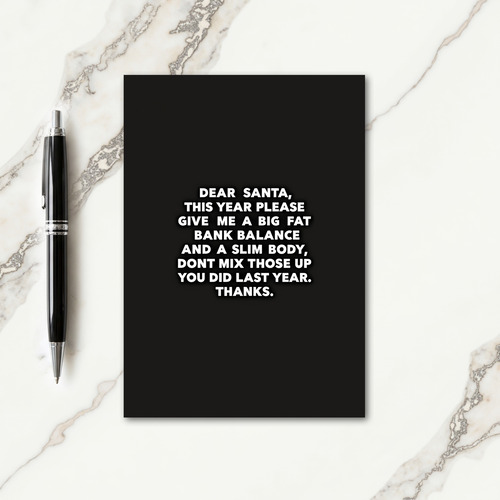 Big Fat Bank Balance Christmas Card