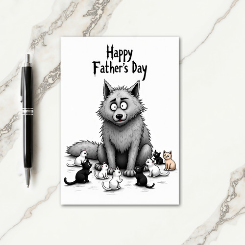 Furry Fathers Day Feline Card