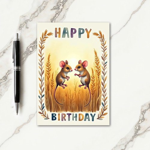 Furry Friends Meadow Birthday Card