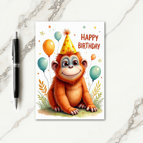 Furry Primate Party Card