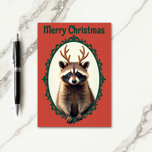 Furry Woodland Christmas Card thumbnail