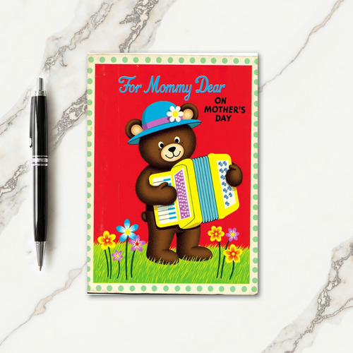 Fuzzy Bear Mothers Day Music Card