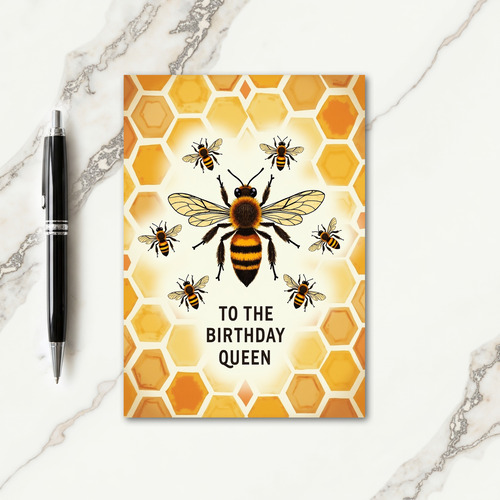Fuzzy Bee Birthday Card