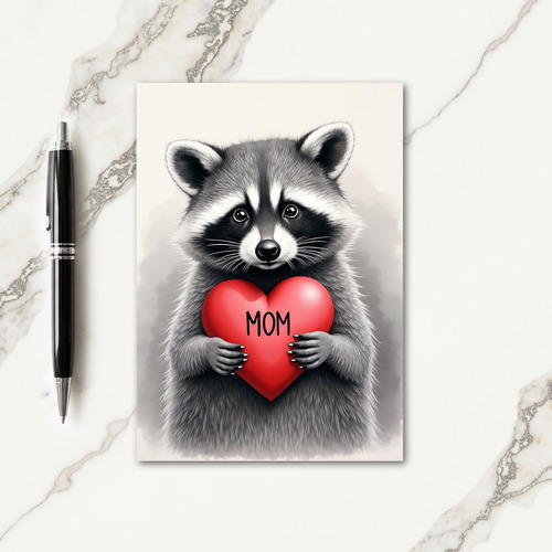 Fuzzy Mom Heart Illustration Card