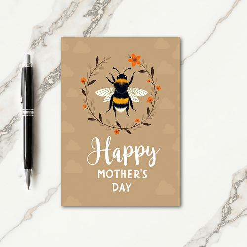 Fuzzy Pollinator Mothers Day Card