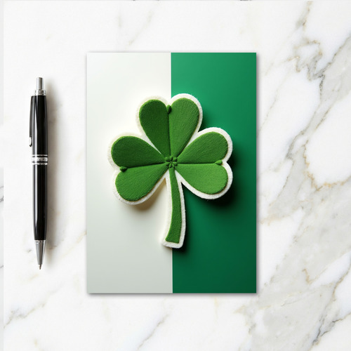 Fuzzy Shamrock Luck Card