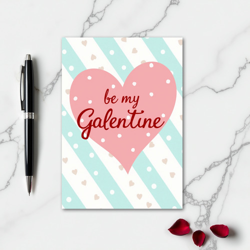 Galentine Striped Polka Dot Heart Card