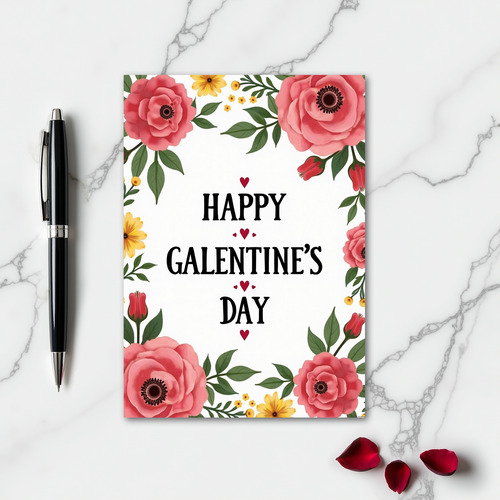 Galentines Day Friendship Floral Card