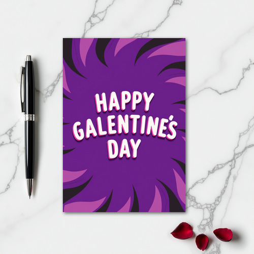 Galentines Day Swirl Raised Card