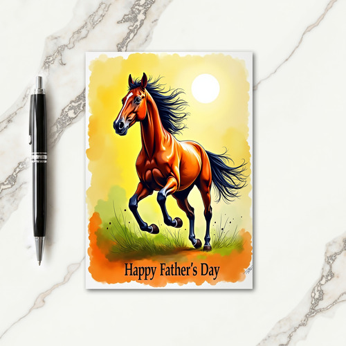 Galloping Horse Fathers Day Card