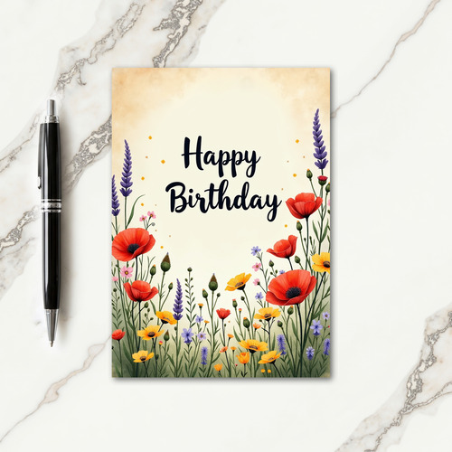 Garden Blossom Birthday Card