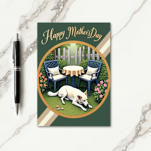 Garden Dog Mothers Day Card