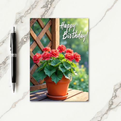 Garden Floral Pot Birthday Card