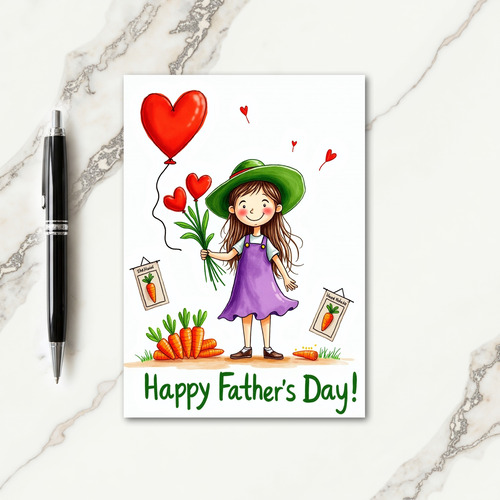 Garden Girl Fathers Day Card