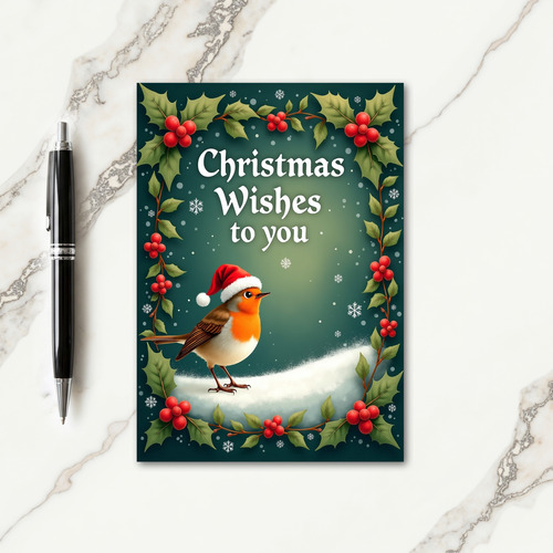 Garland Bird Christmas Card
