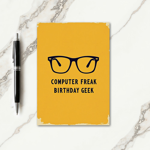 Geek Glasses Birthday Card