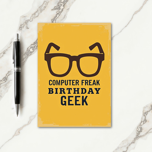 Geeky Glasses Birthday Card