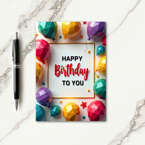 Gem Balloon Birthday Card
