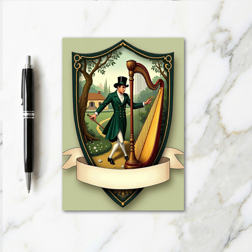 Genteel Melody Green Frock Card