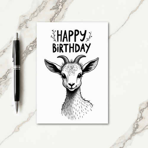 Gentle Birthday Creature Portrait Card
