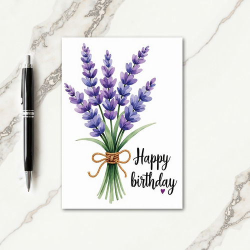 Gentle Birthday Lavender Bouquet Card