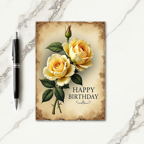 Gentle Birthday Rose Bloom Card