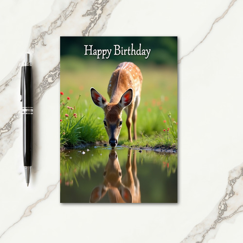 Gentle Birthday Spotted Fawn Card