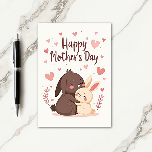 Gentle Bunny Mothers Day Card
