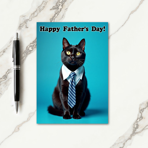 Gentle Cat Fathers Day Card