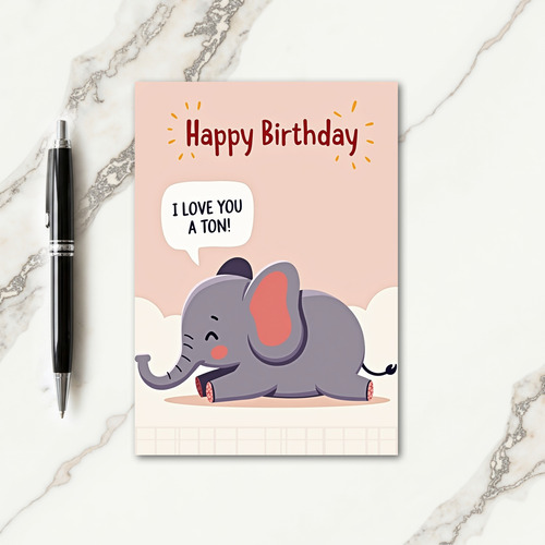 Gentle Elephant Birthday Card
