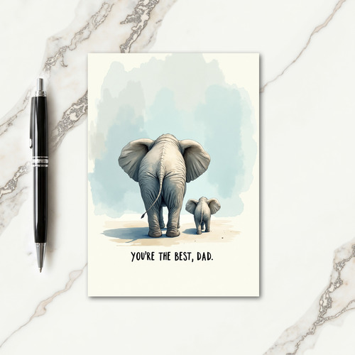 Gentle Elephant Fathers Day Card